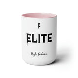 ELITE High Fashion Two-Tone Coffee Mugs, 15oz