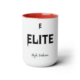ELITE High Fashion Two-Tone Coffee Mugs, 15oz