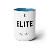 ELITE High Fashion Two-Tone Coffee Mugs, 15oz