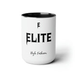 ELITE High Fashion Two-Tone Coffee Mugs, 15oz