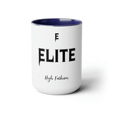 ELITE High Fashion Two-Tone Coffee Mugs, 15oz