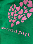 Green & Pink "Real LOVE is ELITE" Luxury Hoodie (Oversized)