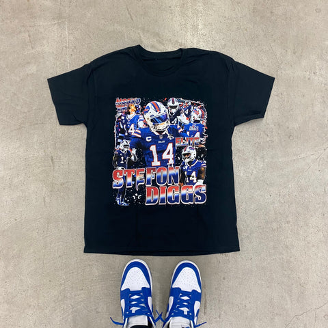 Stefon Diggs Vintage ELITE "MOSS'ED EM" Black Tee 1.0