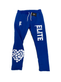 ELITE High Fashion "Real LOVE Is ELITE" Blue/White Oversized SweatPants