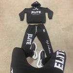 Black/White ELITE High Fashion Hoodie/SweatPants Set (PreSale Price)
