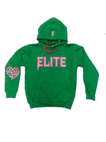 Green & Pink "Real LOVE is ELITE" Luxury Hoodie (Oversized)