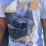 White/Yellow "ELITE CHAMPIONS" Racing Tee (Unisex) 1.0